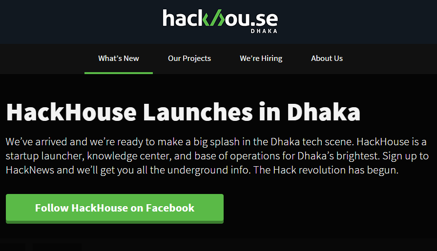 hackhouse web screen