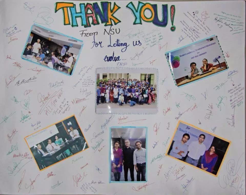 Appreciation from the participants of Don's workshop in NSU