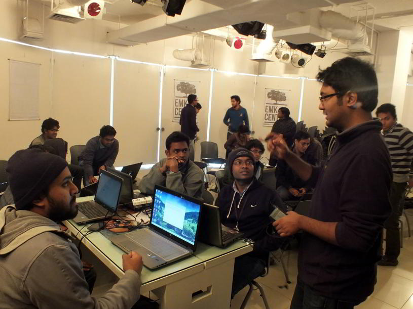 Students learned about augmented reality, image processing, data visualization, and hardware platforms for beginners, during a 5 days long workshop in January 2015 conducted by Saquib.