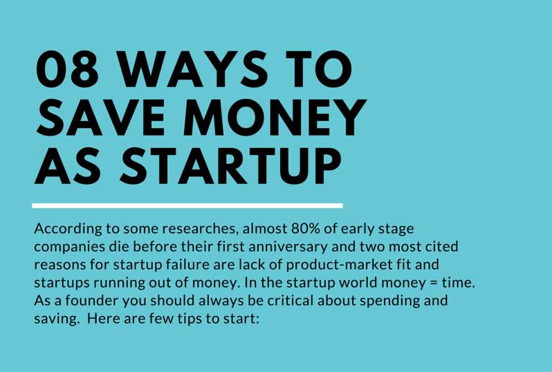 8 ways to save money as startup
