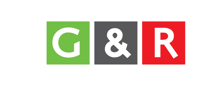 The G&R logo, simple and easy. It represents the colors of Bangladesh, as does the name Green & Red