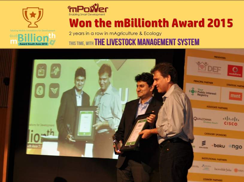 mPower's Mridul Chowdhury receiving mBillionth Award_