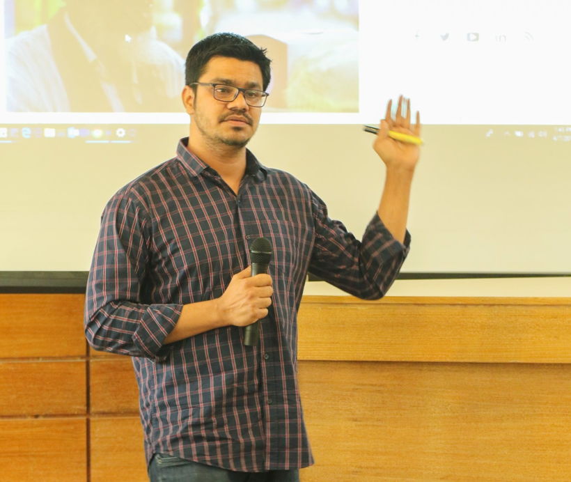Ehsanul Hoque speaking at a GBG event